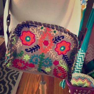 NWT embroidered crossbody